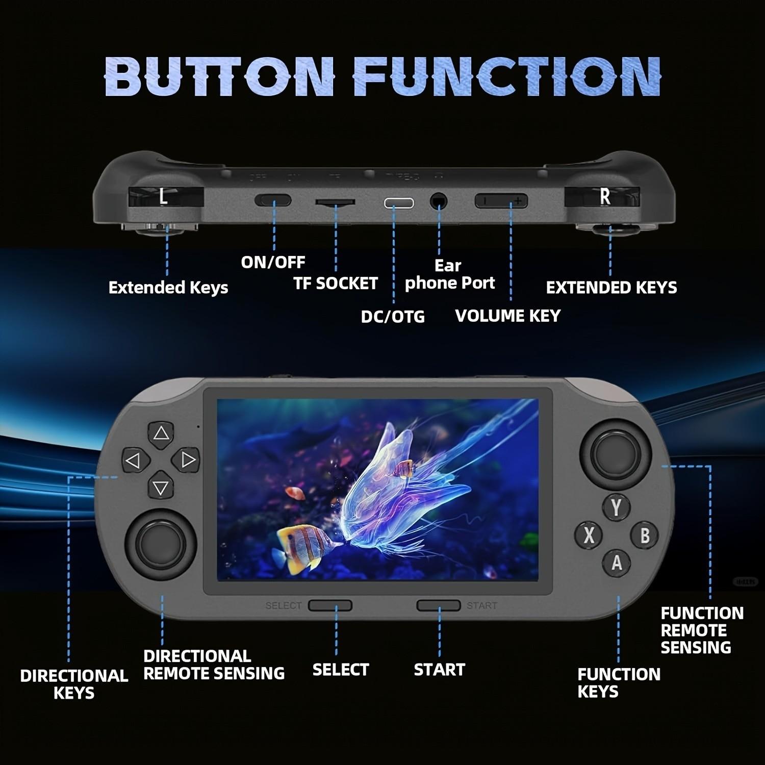 Portable Retro Game Console, 4.5-Inch IPS Screen, Mp4 & E-Book Combo, 3000mah Long Battery, OTG Function, Ideal Gift for Adults