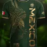 Mexico Gold Eagle Aztec Warrior Heritage Soccer Jersey, Football Jerseys, Jersey Shirt, Fitted Casual Long Sleeve Design, All over Print for All Seasons