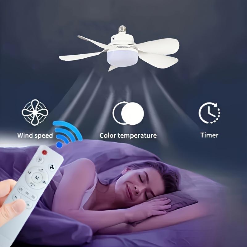 E27 Socket Ceiling Fan Light Remote, Dimmable 3-Speed Quiet in Bedroom, Living Room, Kitchen, Garage and Dining Room-Suitable for all Seasons (1 Pcs)