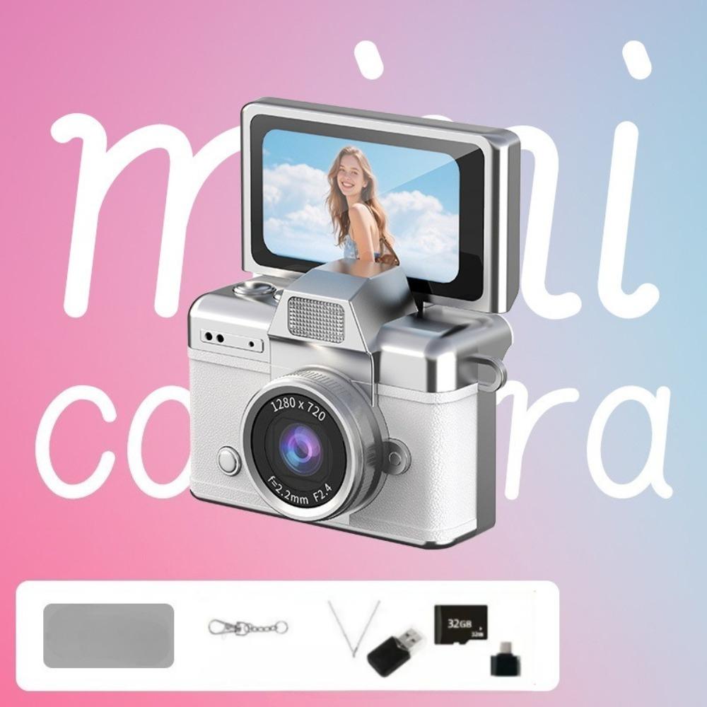 CCD Flip Screen Keychain Camera! Full Set with 32GB Storage, Reader & Adapter. Capture HD Moments Anytime. Cute, Portable, Ideal Christmas Surprise!