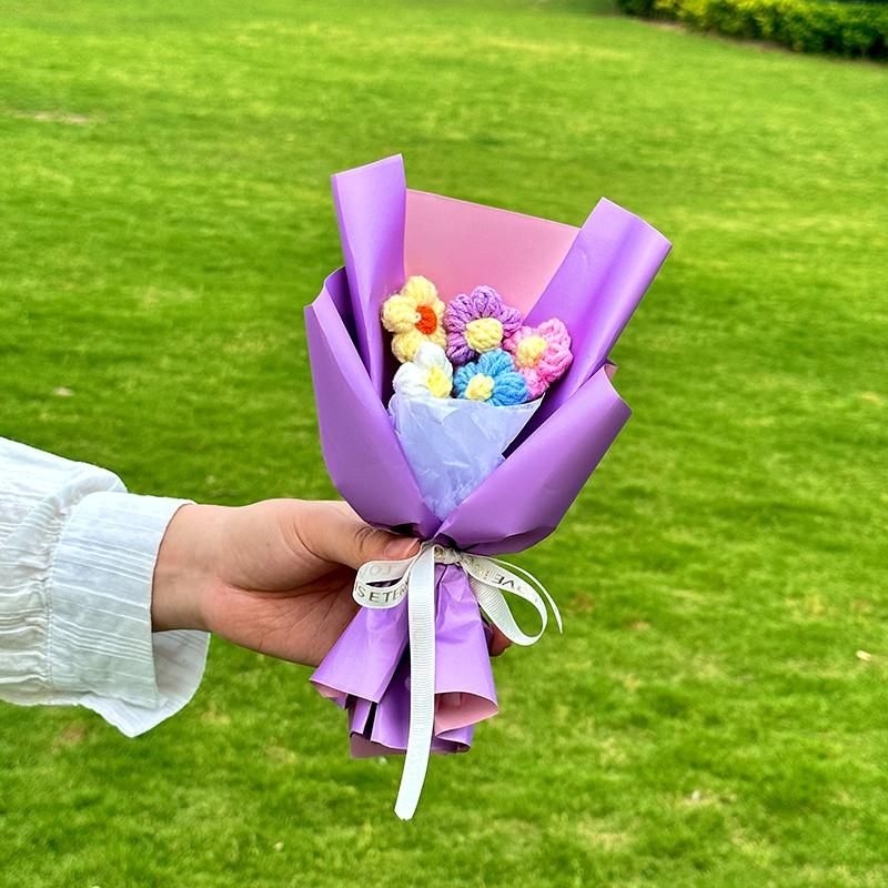 Creative Knitted Bouquet Gift, Mother's Day Valentine's Day Special Occasion Decorative Flower Arrangement, Unique Present Idea