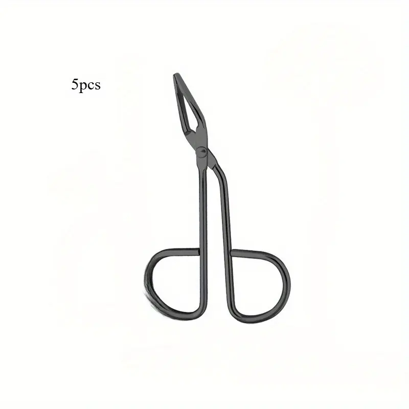 5pcs Curved Eyebrow Tweezers, Scissor-Handle Facial Hair Removal Tool for Men and Women, Cosmetics Makeup Tool