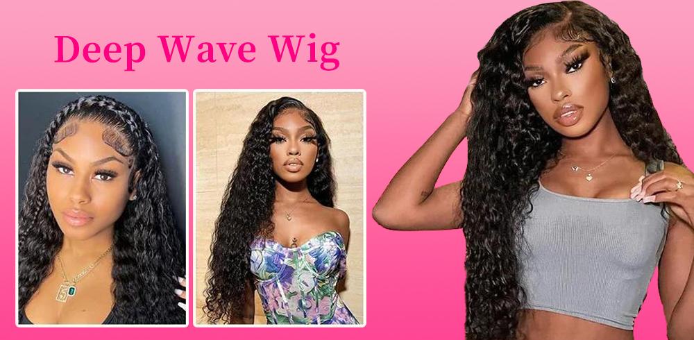 Bling Hair Deep Wave Lace Front Wigs Real Hair 180% Density 13x4 HD Lace Frontal Wigs for Black Women Pre Plucked with Baby Hair Natural Color