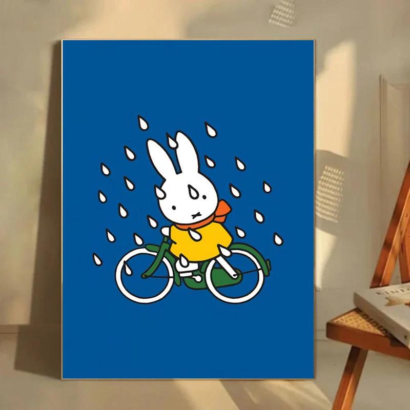 Cute Classic Dutch Cartoon Character M-Miffy Poster HD Printed Poster With Ultra-clear Resolution Waterproof And Moisture-proof Suitable For Bedroom Living Room Bar Restaurant Cafe Wall Decoration As Gift