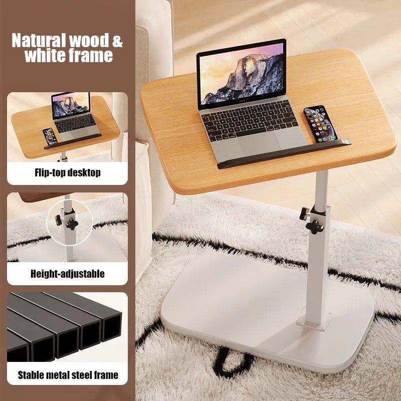 Portable Standing Desk for Home, Height Adjustable & Flipable, Sit Stand Dual Use, Bedside Tea Storage, Practical Furniture, Holiday Gift