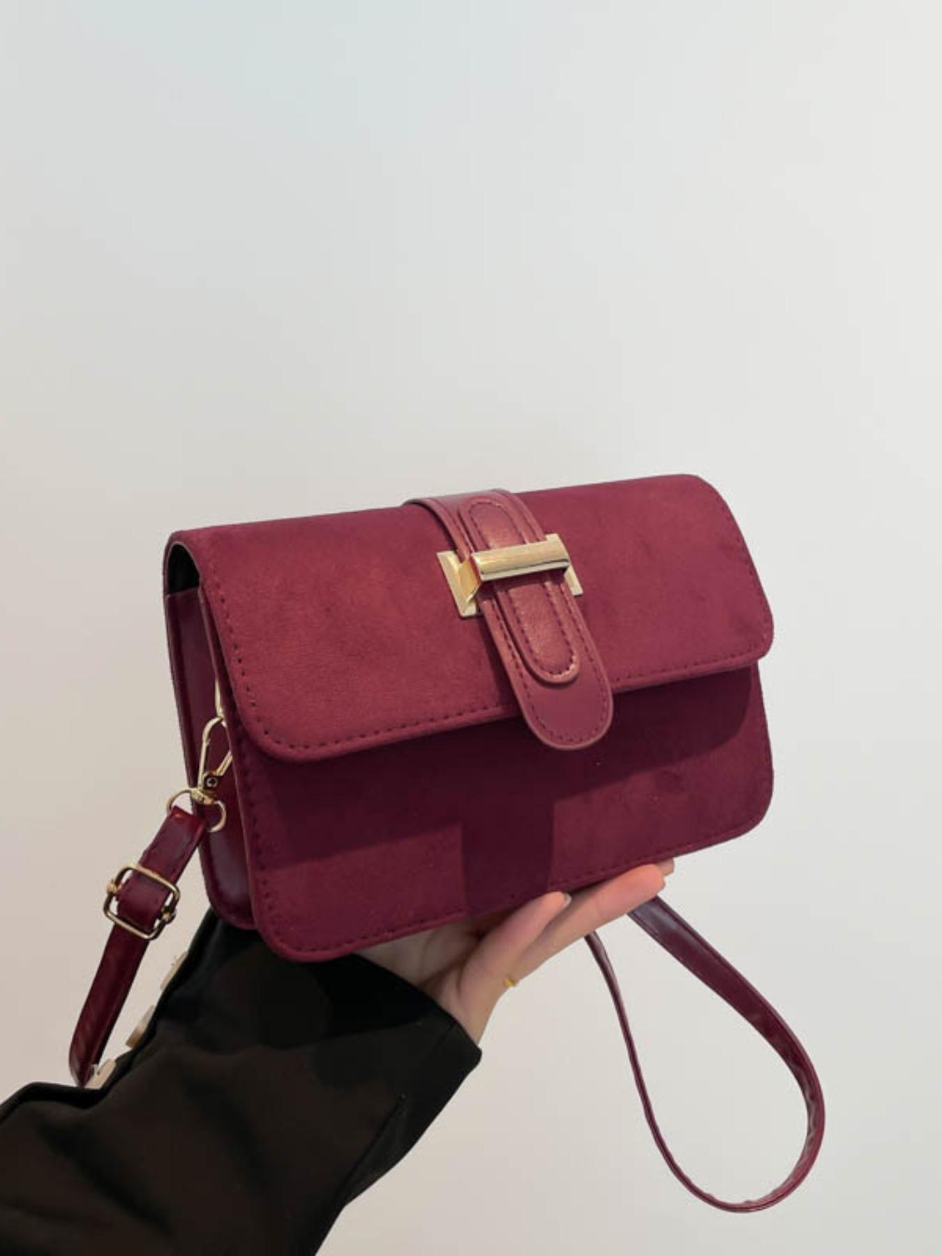 Korean Style Fashion Suede Crossbody Shoulder Bag, High-Quality Synthetic Leather, All-Seasons, Perfect for Work and Commute