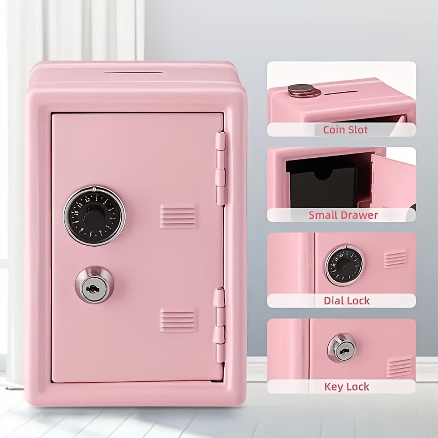 Metal Key Safe Box, Large Capacity Security Vault, Emergency Unlock, Compact Floor/table Top, Home Office Business Use