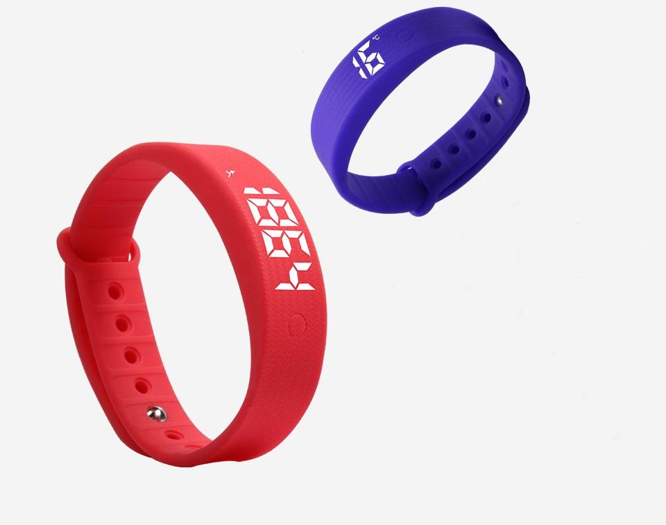 Smart Bracelet Vibration Alarm Clock Reminder Sleep Monitoring 24 Hours Pedometer Rechargeable Bracelet