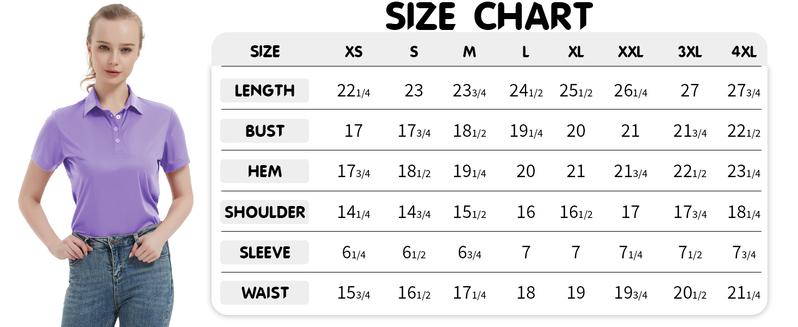 Women's Polo Shirts UPF 50+ Casual Sun Protection Work Quick Dry 4 Buttons Short Sleeve Collared Golf Shirt XS-3XL