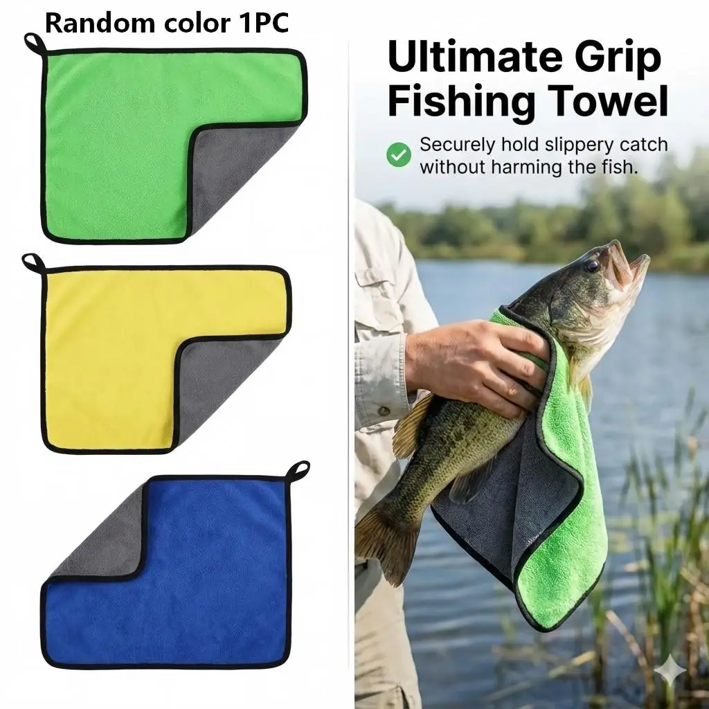 3pcs 2 Sizes Fishing Towels, Suitable for Kitchen, Camping, Car Washing and Fishing. Durable, Absorbent & Thickened Design. Must-Have for Fishing Anglers, Keep Hands Clean When Catching Fish/ Fishing Accessories / Fishing Tools / Fishing Supplies