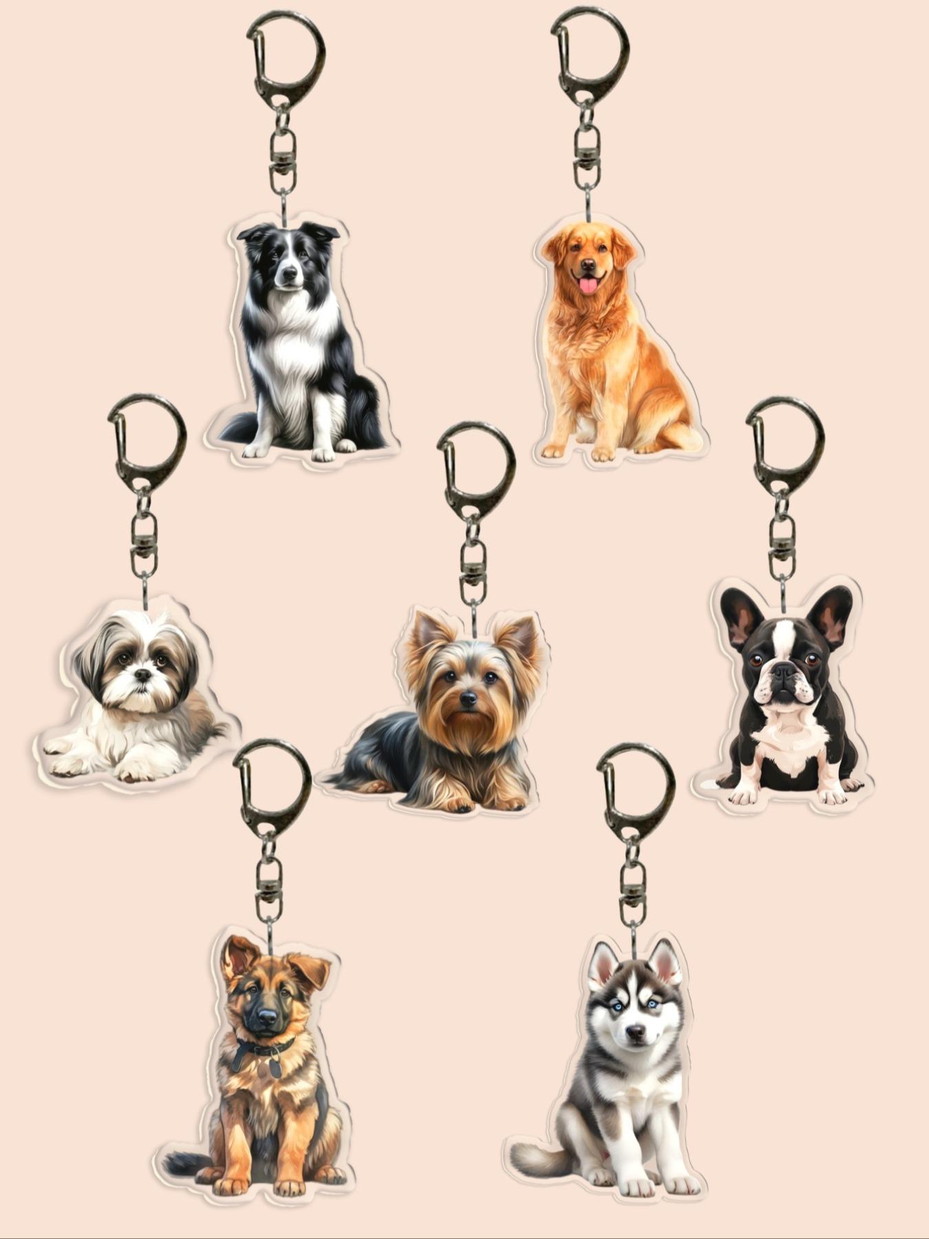 2D Acrylic Cute Tibetan Mastiff Keychain, Durable High-Quality Acrylic Bag Charm, Puppy Design, Pet Gift, Dog Wallet Pendant, Animal Necklace