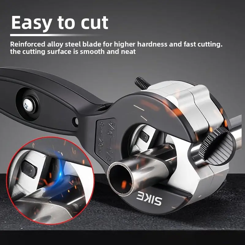 Bearing Type Ratchet Pipe Cutting Tool with High-Quality Bearing Design, 8-29mm Compact & Ergonomic Build, Wear-Resist Blade, Low-Friction Smooth Operation for HVAC Maintenance, Copper & Alu Cut, Home Renovations Fast Hand Cutter