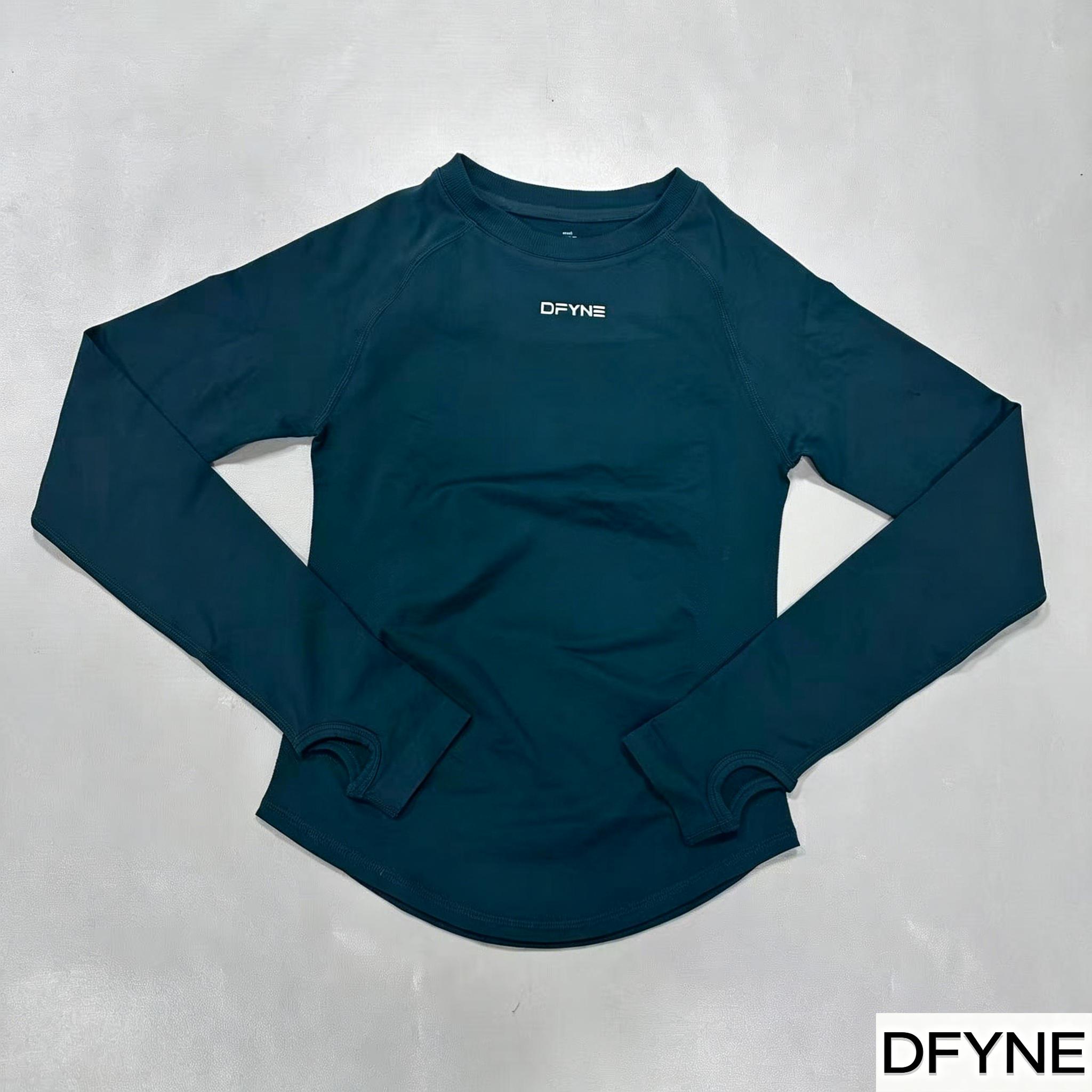 Dfyne Women's Seamless Long Sleeve High Performance Activewear Top - Lightweight, Breathable, 4-Way Stretch, Round Neck, Slim Fit, Multi-Size, Plus Size Gym Ootd Sporty Chic Tee for Yoga, Gym