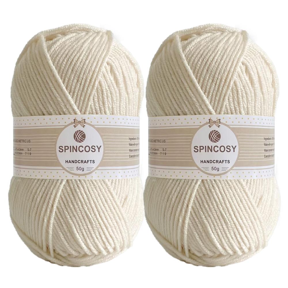 2-Pack 4-Strand Acrylic Yarn, Soft and Skin-Friendly, Ideal for Crocheting Clothes, Dolls, Bags, and Various Handicrafts