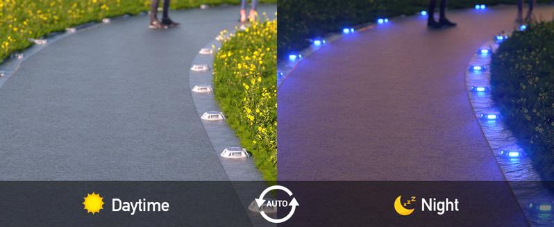 Quntis 12 Pack Solar Deck led light, Driveway Dock garden Stair Pathway Sidewalk Swimming Pool Lighting outdoor solar powered High Pressure Patio