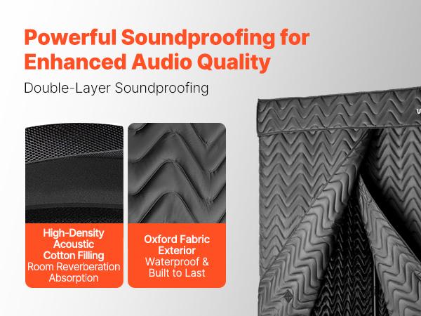 Summervibes VEVOR 6.56 ft Portable Vocal Booth Pro-Grade Recording Studio for Echo-Free Vocals