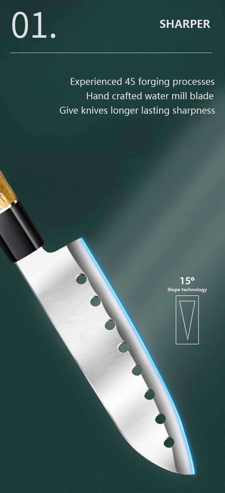 Multi functional kitchen knife 2-piece set, suitable for slicing, diced, and chopped, used for chefs and home kitchens, durable structure, catering to chef enthusiasts