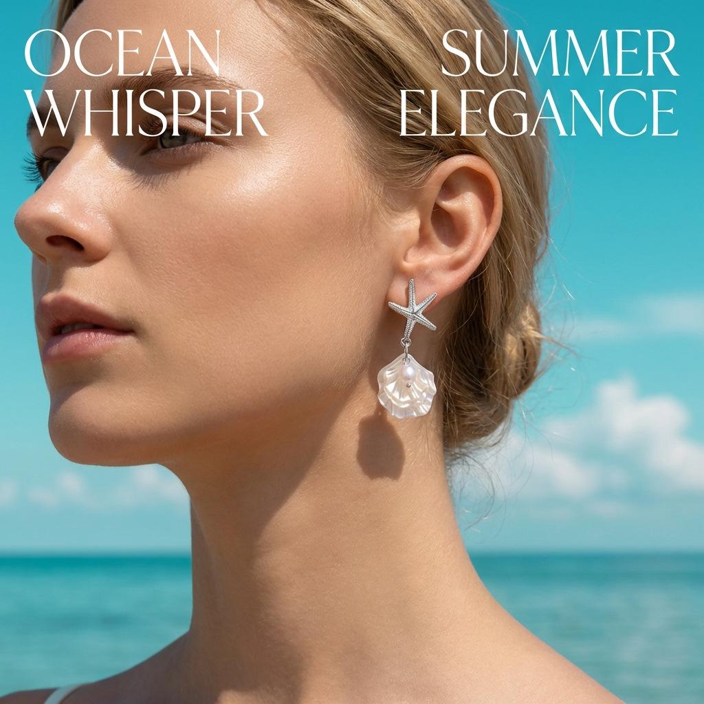 Stylish Beach Vacation Inspired Starfish Pearl and Seashell Dangle Earrings for Women Trendy Summer Resort Jewelry Gift