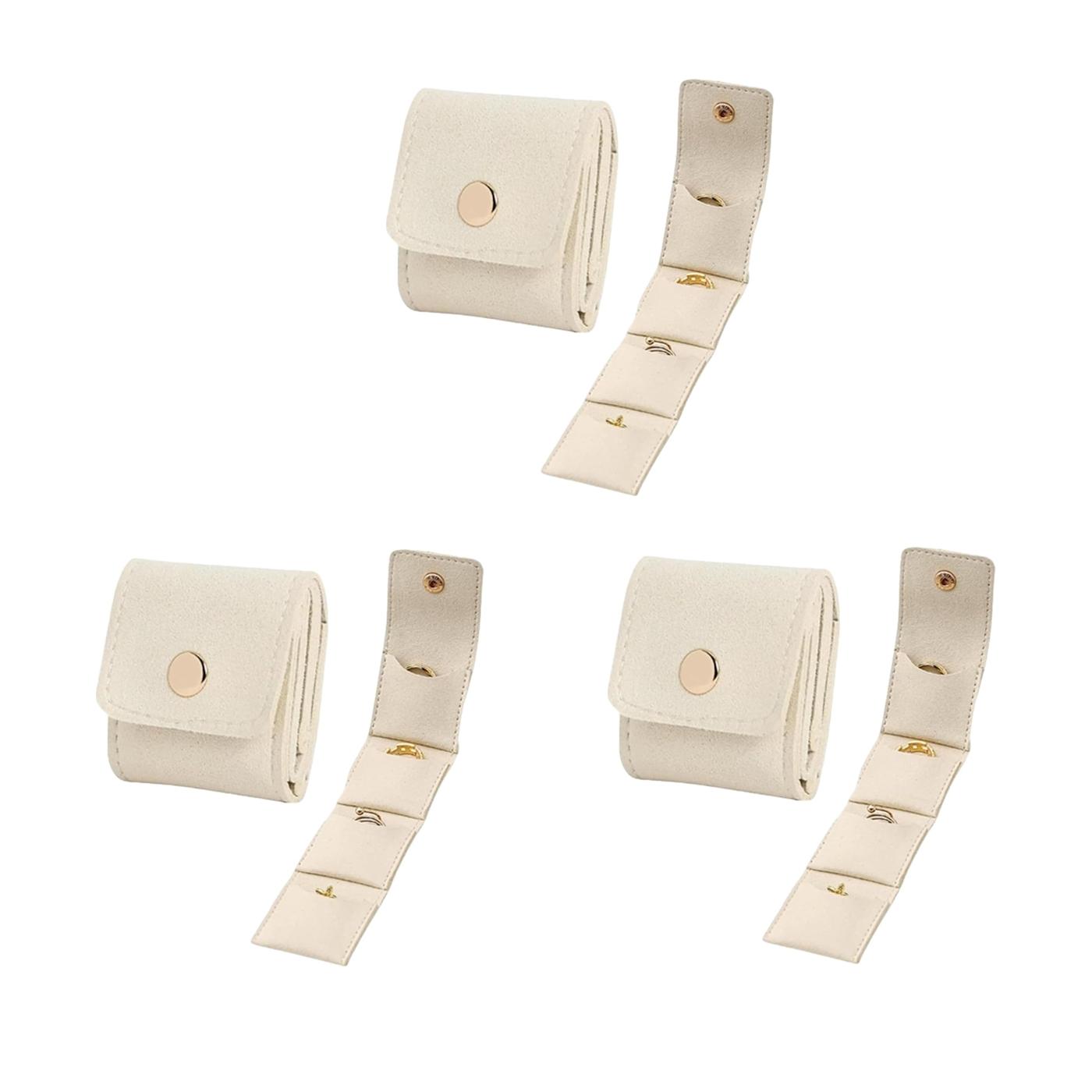 Mini Travel Jewelry Bag with Buckle, Secure Closure, Small Travel Jewelry Organizer Case, Foldable Jewelry Roll for Journey Rings, Necklaces, Earrings, Bracelets-Lightweight Jewelry Storage Organizer, Compact Storage