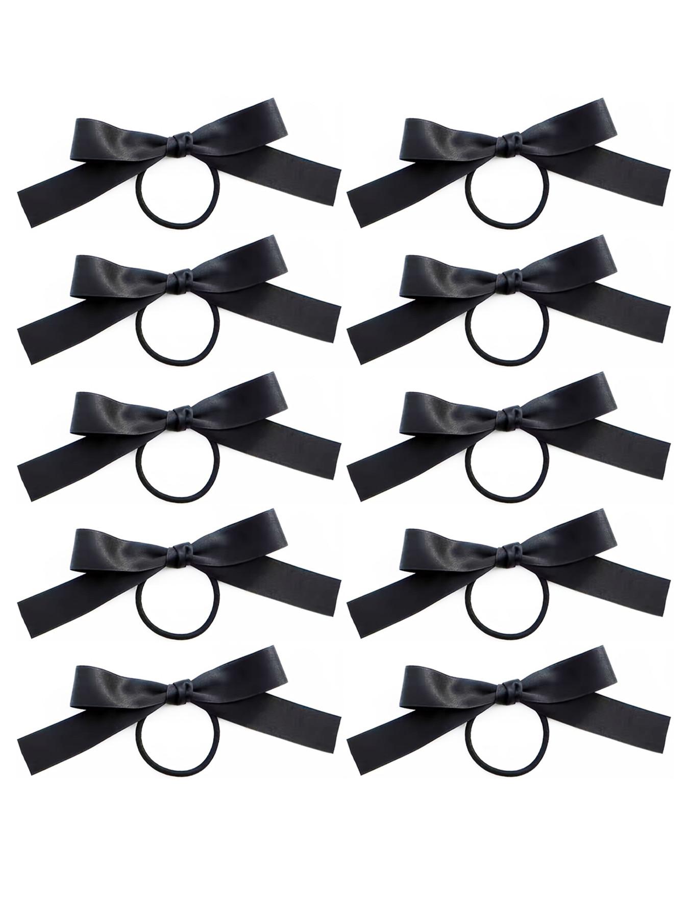 10 Pcs Women's Ribbon Butterfly Knot Hair Ties, Elegant & Stylish Accessories, Perfect for Daily Use, Secure Hold, Easy to Wear