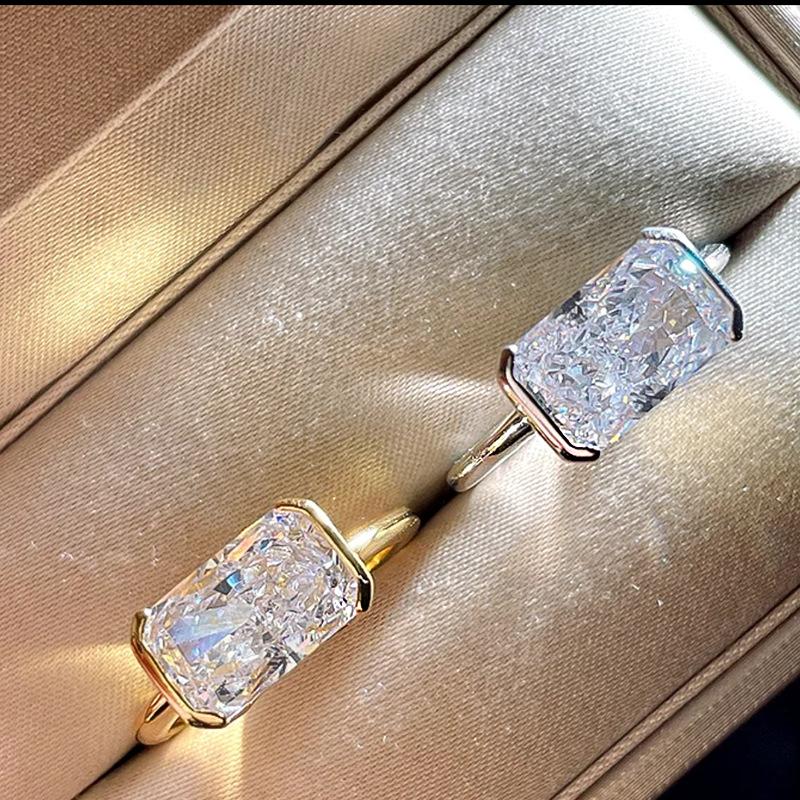 (SR050) S925 Sterling Silver Radiant Rectangle Rings (4ct) Ice Flower Radiance 5A Cubic Zirconia Engagement Rings Stylish and Versatile , Elegant Charm, Perfect for Women’s Daily Wear and Gifts (SR050) S925 Sterling Silver Radiant Rectangle Rings (4ct) Ice Flower Radiance 5A Cubic Zirconia Engagement Rings Stylish and Versatile , Elegant Charm, Perfect for Women’s Daily Wear and Gifts