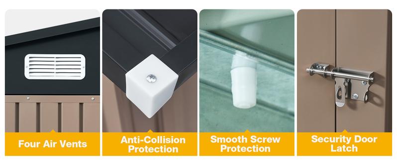 Aoxun Multi-Size & Multi-Material Outdoor Storage Shed with Included Base, Lockable Door, Sloped Roof, Heavy Duty Metal Organizer for Garden, Backyard, Patio, Lawn Aoxun Multi-Size & Multi-Material Outdoor Storage Shed with Included Base, Lockable Door, Sloped Roof, Heavy Duty Metal Organizer for Garden, Backyard, Patio, Lawn