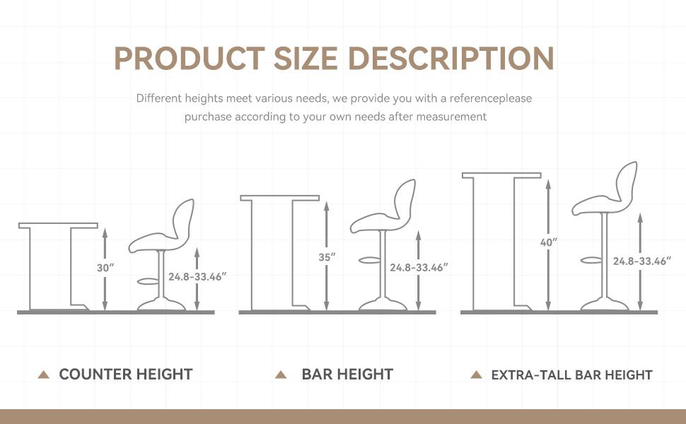 Kerilyn Bar Stools Set of 2 Modern Swivel Bar Chairs, Barstools Counter Height with High Backrest, Easy 3-5 Minute Assembly for Bar, Kitchen, Dining Room Black