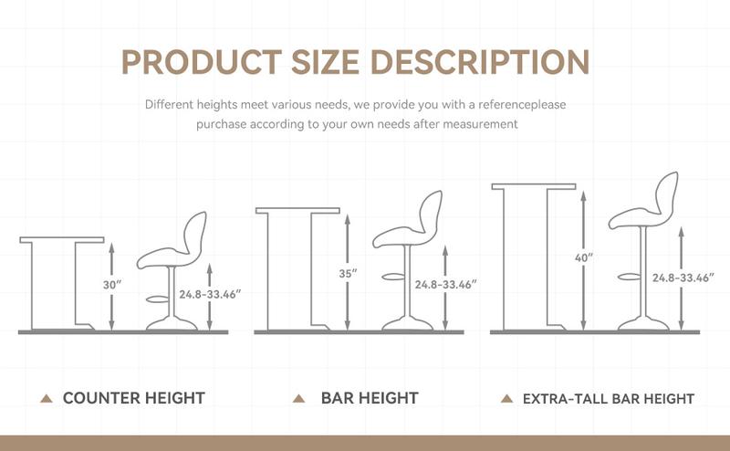 Kerilyn Bar Stools Set of 2 Modern Swivel Bar Chairs, Barstools Counter Height with High Backrest, Easy 3-5 Minute Assembly for Bar, Kitchen, Dining Room Black