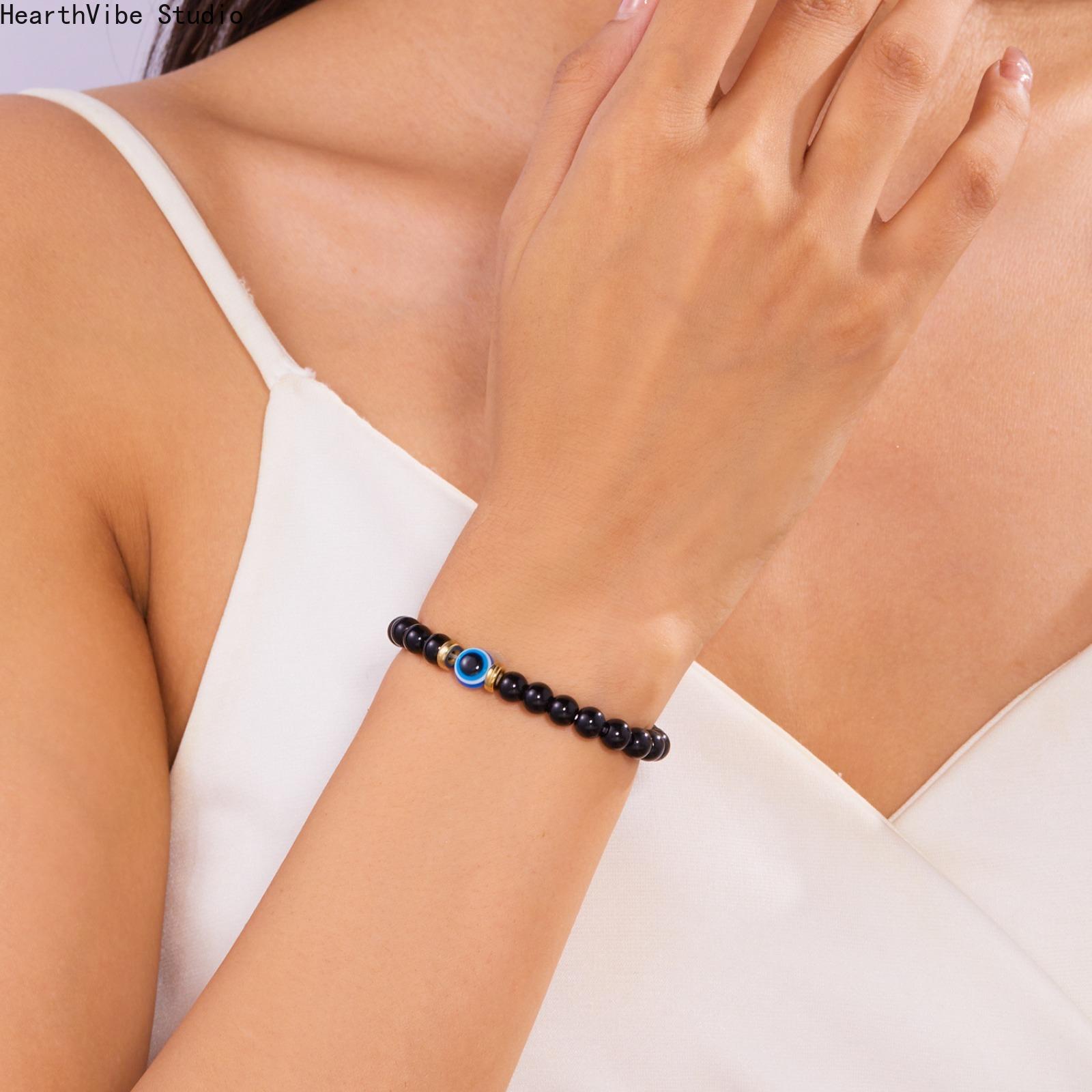 8mm Evil Eye Hematite Beaded Bracelet for Men Women | Unisex StretchEnergy Protection Bracelet, Hypoallergenic Anxiety Relief Grounding Stone Jewelry 8mm Evil Eye Hematite Beaded Bracelet for Men Women | Unisex StretchEnergy Protection Bracelet, Hypoallergenic Anxiety Relief Grounding Stone Jewelry