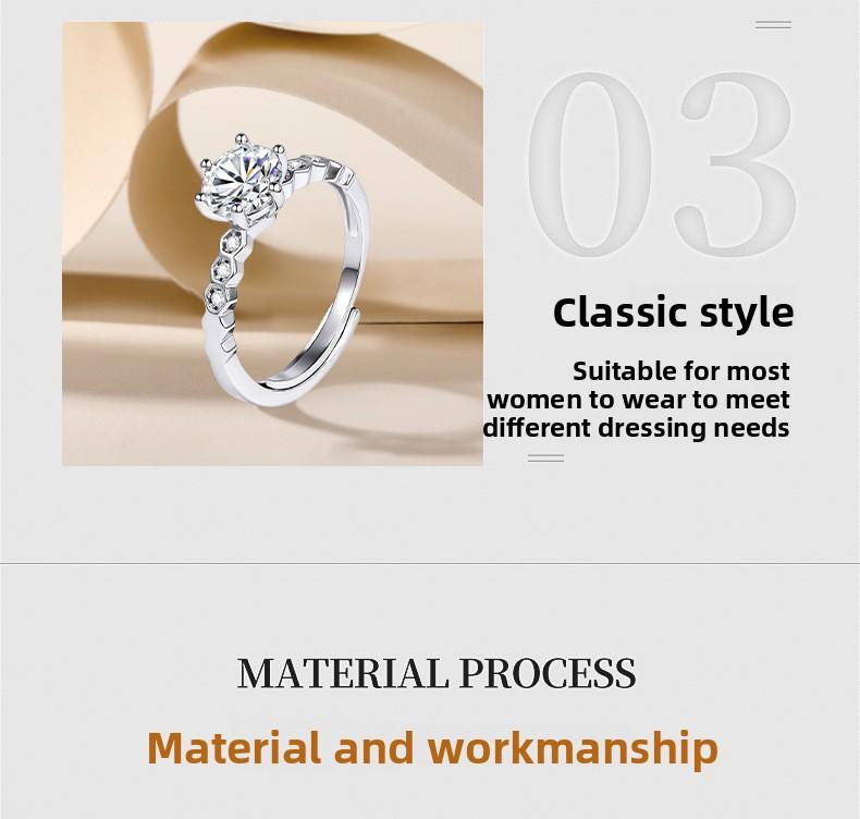 European and American layered matching diamond-shaped honeycomb ring, one-carat women's imitation moissanite ring, direct wholesale from manufacturer