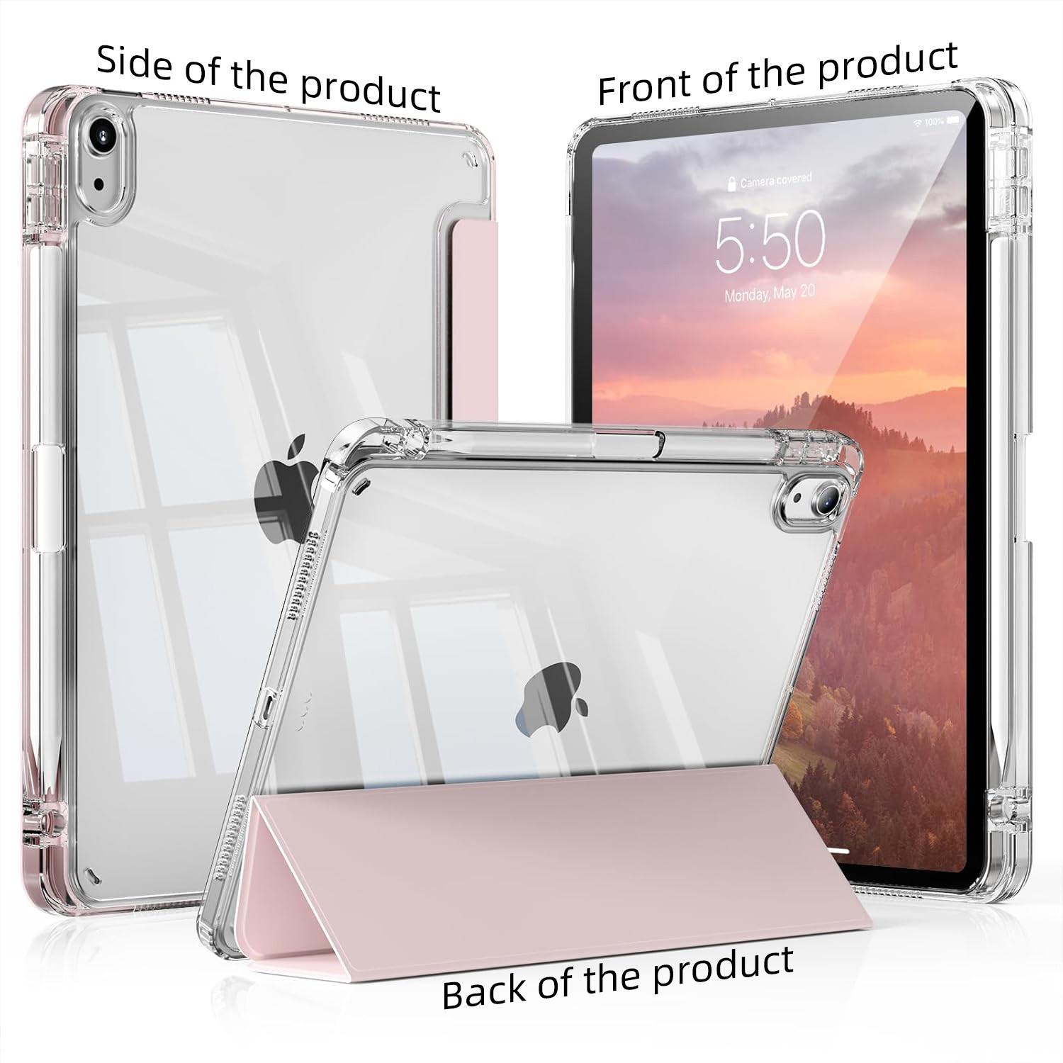 For iPad Case Compatible with A16 Models from The 11Th And 10Th Generations (2025/2022), As Well As iPad  Air M2 M3 11inch/13inch Ipads,  Ipad Pro M4 11inch/13inch， It Features a Holder for The Pencil, a Hard Clear Transparent Back Shell, a Soft TPU Shock