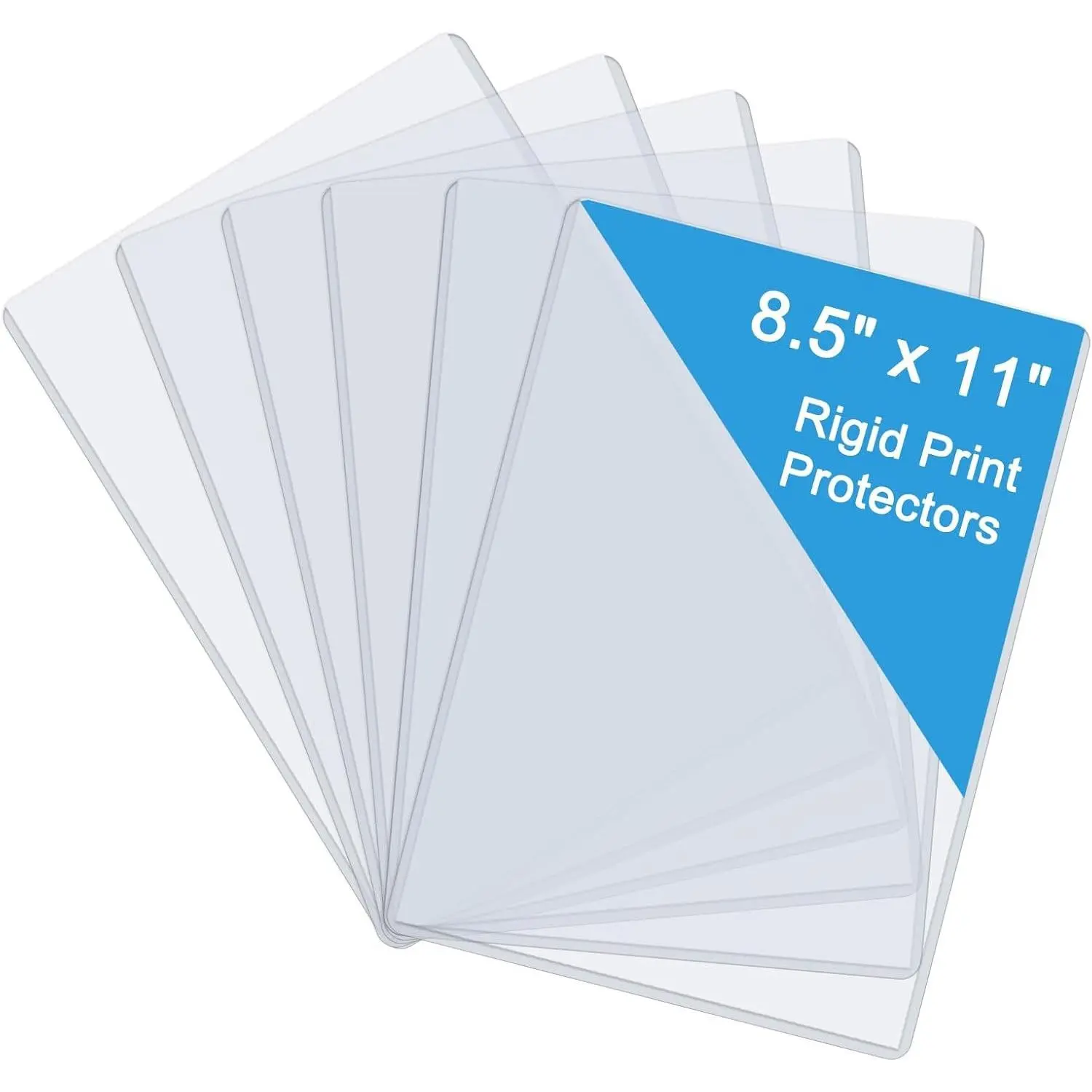 6 Pack 8.5" x 11" Rigid Print Protectors, Clear Waterproof Hard Plastic Sheet Protectors for Documents, Photos, Paper and Birth Certificates