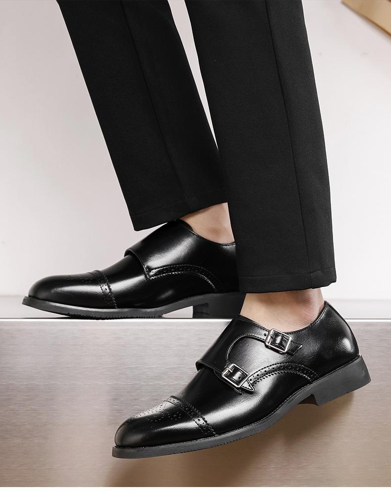 Bdhjydb Slip-on Pointed-toe Casual Men's Dress Shoes, Low-top Buckle Loafers, Stylish Designer Shoes