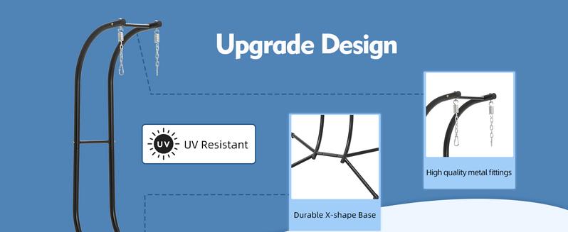 【Valentine's Day gift】Double Egg Swing Chair with Stand- 600/700 lbs Weight Capacity, Outdoor Indoor Wicker Rattan Hanging Egg Chair with Cushion, Porch Swing Patio Furniture