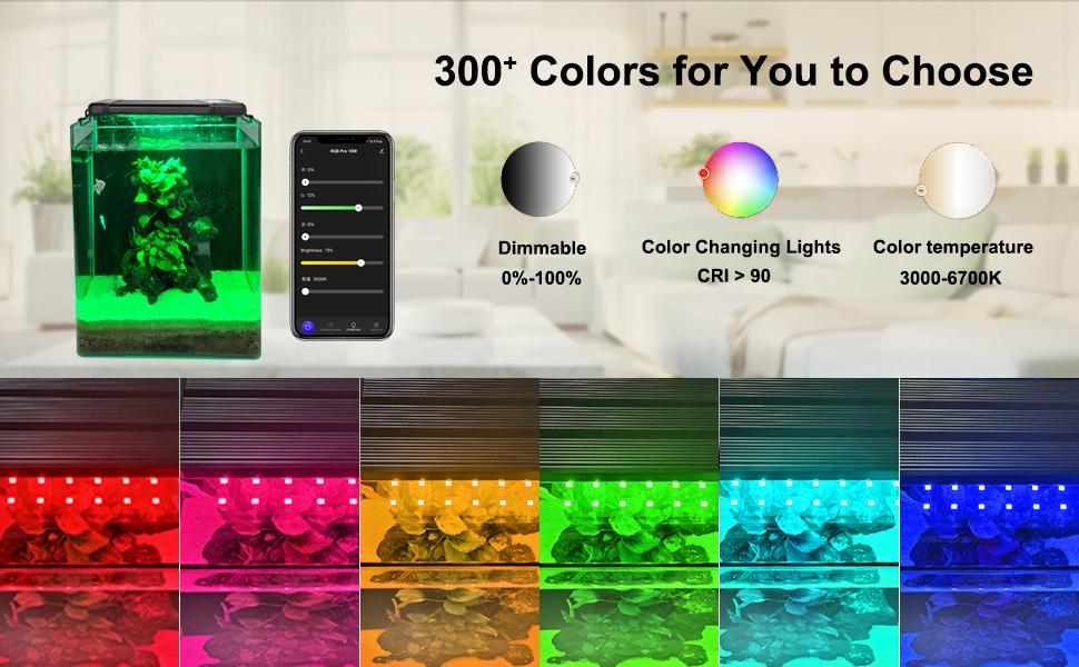 hygger Smart Aquarium Light, Bluetooth LED Light with App Control, Full Spectrum Fish Tank Light with 24/7 Lighting Cycle, 5 Modes, Adjustable Timer, for Freshwater Planted Tank