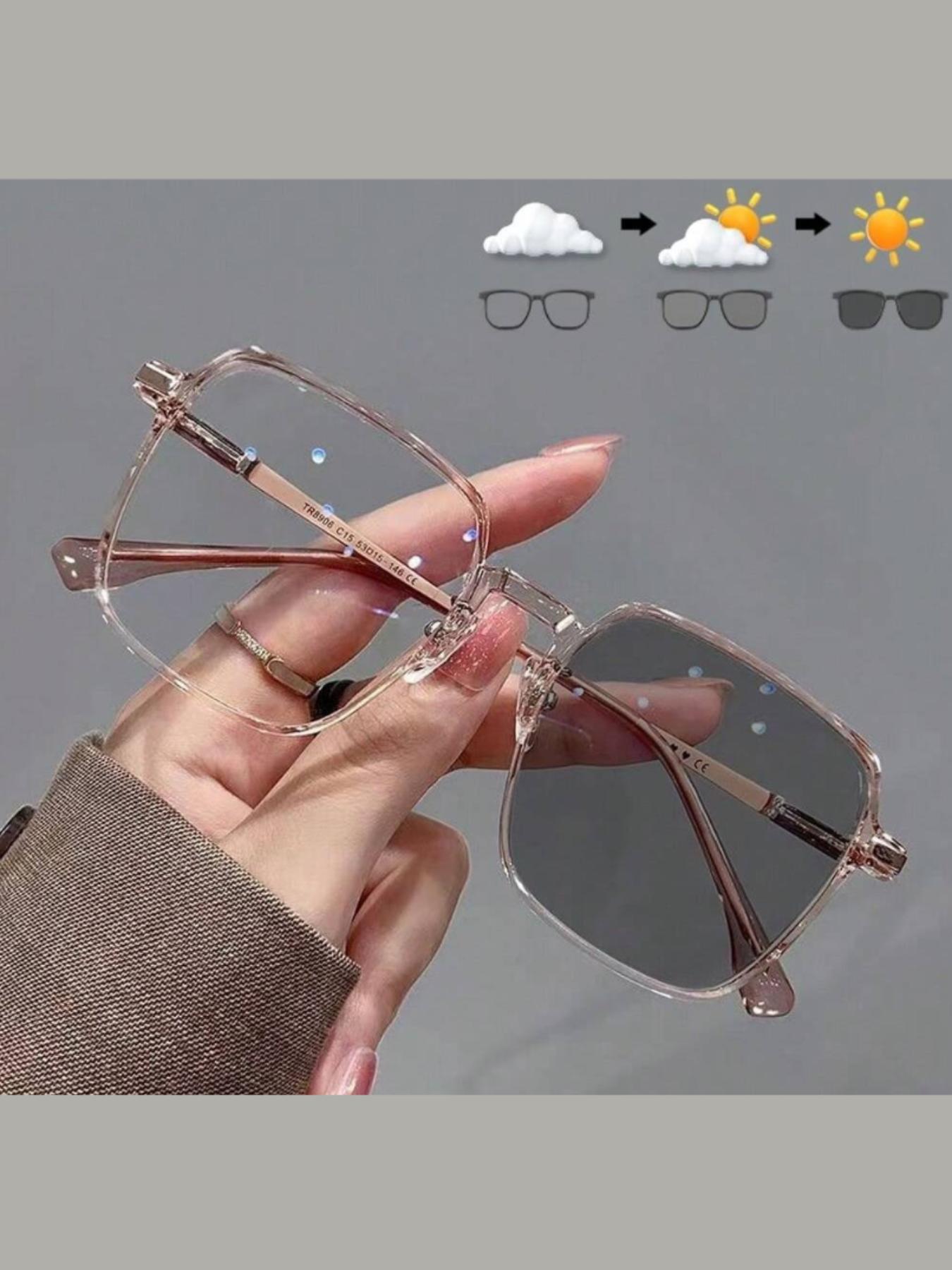 Women's Fashion Square Frame Eyeglasses, Classic Minimalist Eyeglasses for Everyday Use, Fashion Accessories for Outdoor Activities