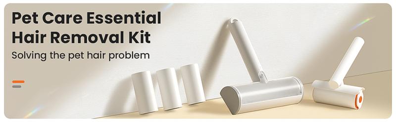 TripleWood Pet Hair Removal Tool and Lint Roller Value Set, Extra Sticky Lint Remover and Reusable Dog and Cat Hair Remover Set for Pet Hair Removal on Furniture, Couch, Carpet, Clothing, Bright White