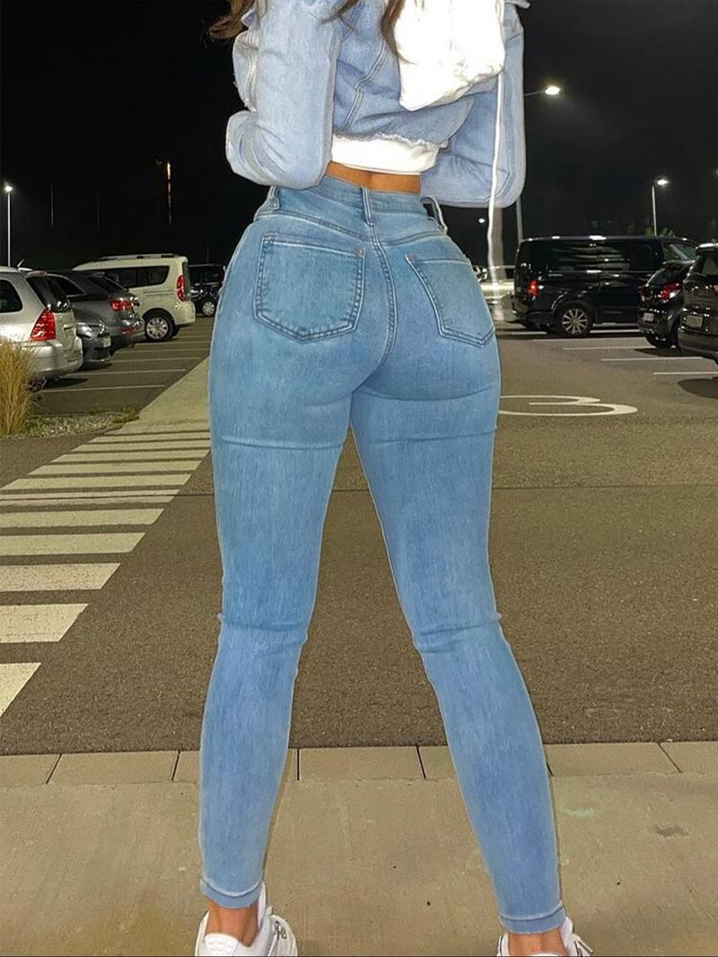 Women's Stretchy Skinny Jeans, Casual Tight-Fit Denim Jeans for All Seasons, Perfect for Commuting & Dates, Comfortable Daily Wear