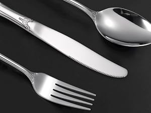 Retro Royal Silverware Silver Flatware Set for 4 Stainless Stainless Forks Spoons Knives 20 Pieces Retro Kitchen Utensils Restaurant Home and Festival Parties Durable Retro Royal Silverware Silver Flatware Set for 4 Stainless Stainless Forks Spoons Knives 20 Pieces Retro Kitchen Utensils Restaurant Home and Festival Parties Durable