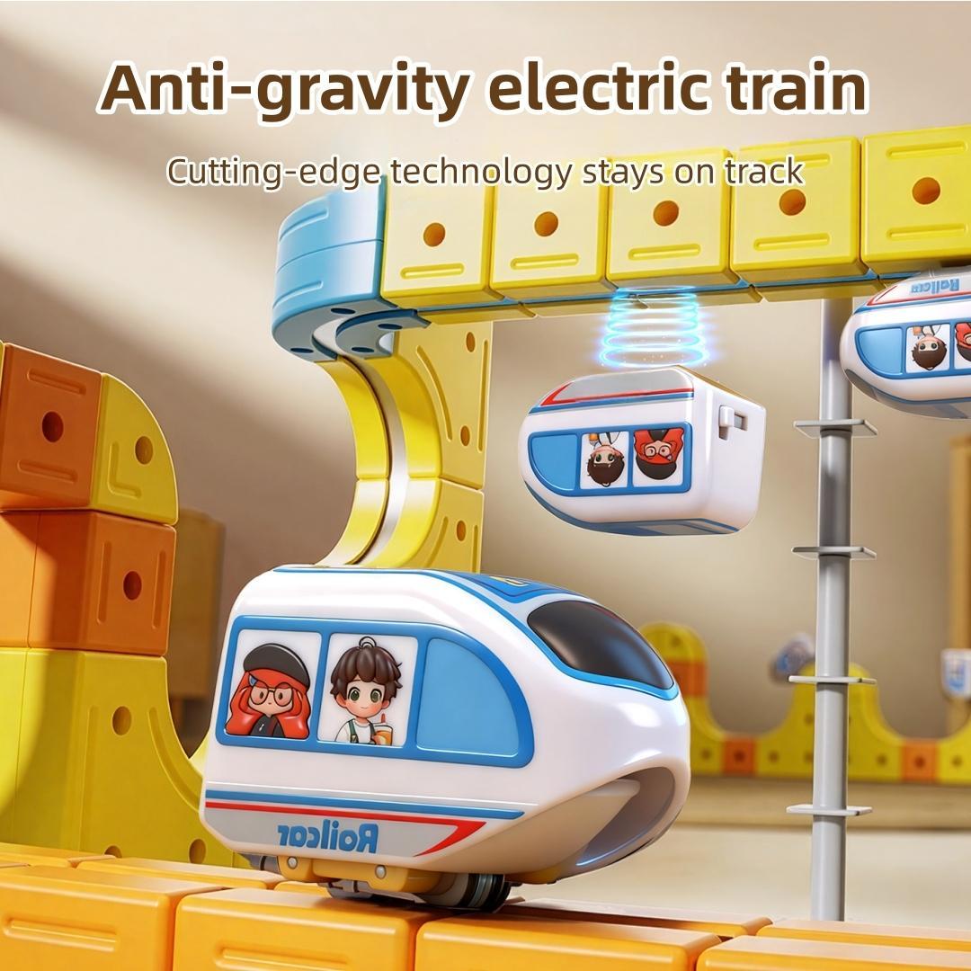 Electric Train Set, Interlocking Track System, Electric Ring Railway, 3-5 Year Old Building Tracks, Anti-Roll Design, Stem Education Gift