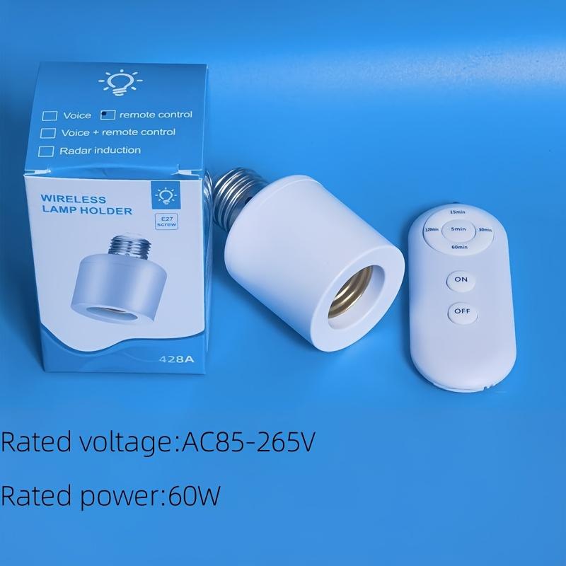 Remote Control Timer Light Socket E27 Bulb Holder, Wireless Wall Switch for Closet, Basement, Attic, Stairwell Lighting