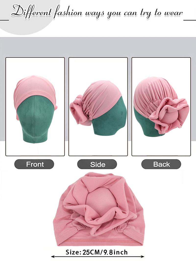 Women's Elegant Flower Design Turban Hat Trendy Breathable Head Wrap, Versatile African-inspired Turban for Daily Use Turban Hijab