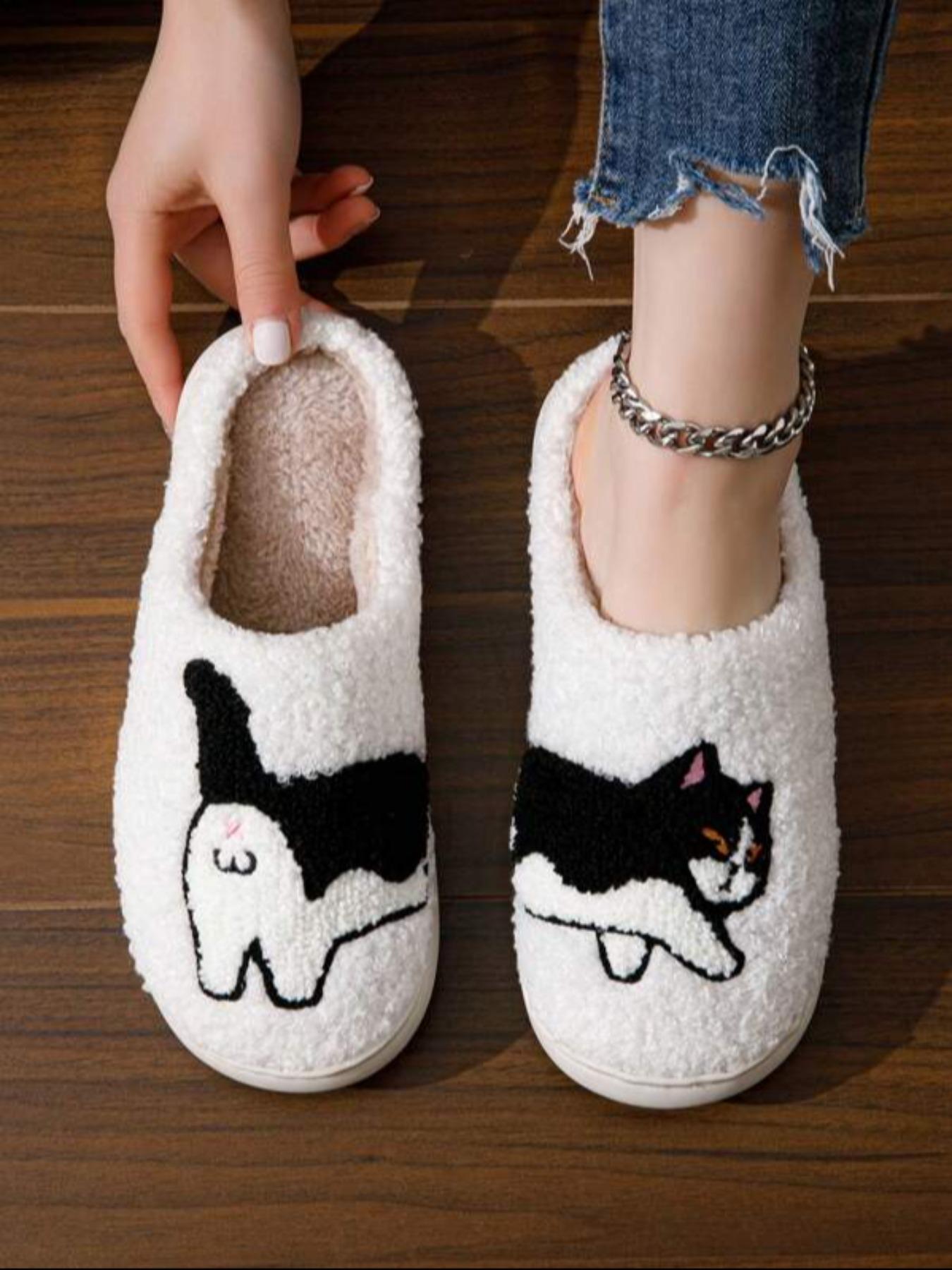 Women's Teddy Bear Dog Slippers, Fall & Winter Warm Cotton Slippers, Non-Slip Rubber Sole, Casual Indoor Footwear, Fashionable Design