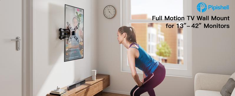 Pipishell Full Motion TV Monitor Wall Mount Bracket Articulating Arms Swivel Tilt Extension Rotation for Most 13-42 Inch LED LCD Flat Curved Screen TVs & Monitors, Max VESA 200x200mm up to 44lbs Pipishell Full Motion TV Monitor Wall Mount Bracket Articulating Arms Swivel Tilt Extension Rotation for Most 13-42 Inch LED LCD Flat Curved Screen TVs & Monitors, Max VESA 200x200mm up to 44lbs