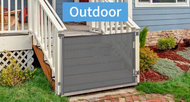 Dearlomum Retractable Baby Gate 33" Tall Extends up to 55" 71" 118" 168" 197" Wide Child Safety Gate for Doorways Stairs Hallways Indoor Outdoor Infant Mesh Dog Gate