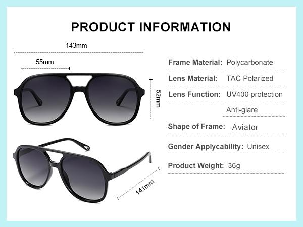 SOJOS Retro Polarized Aviator Sunglasses for Women Men Classic 70s Vintage Trendy Square Aviators