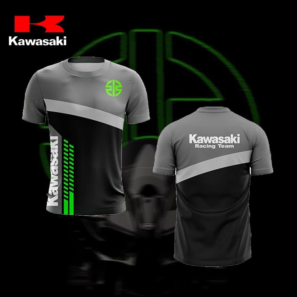 Kawasaki Summer New Quick Drying Breathable Fashion Sports Men's and Women's Mountain Off Road Bicycle Short Sleeved T-shirt