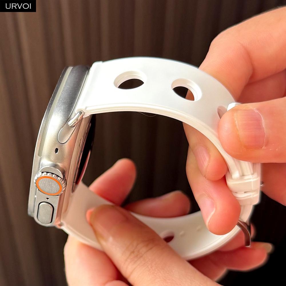 URVOI Scub’H Diving Band for Apple Watch Ultra 3 2 1 Series 11 10 9 8 SE 3 Seamless adapters with high-performance Silicone rubber strap