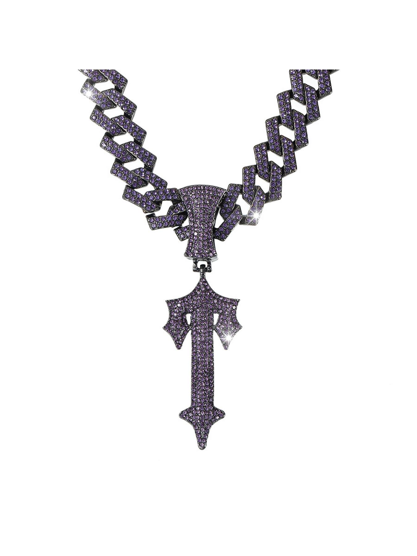 Purple large sword pendant, European and American hip-hop style alloy men's sword necklace