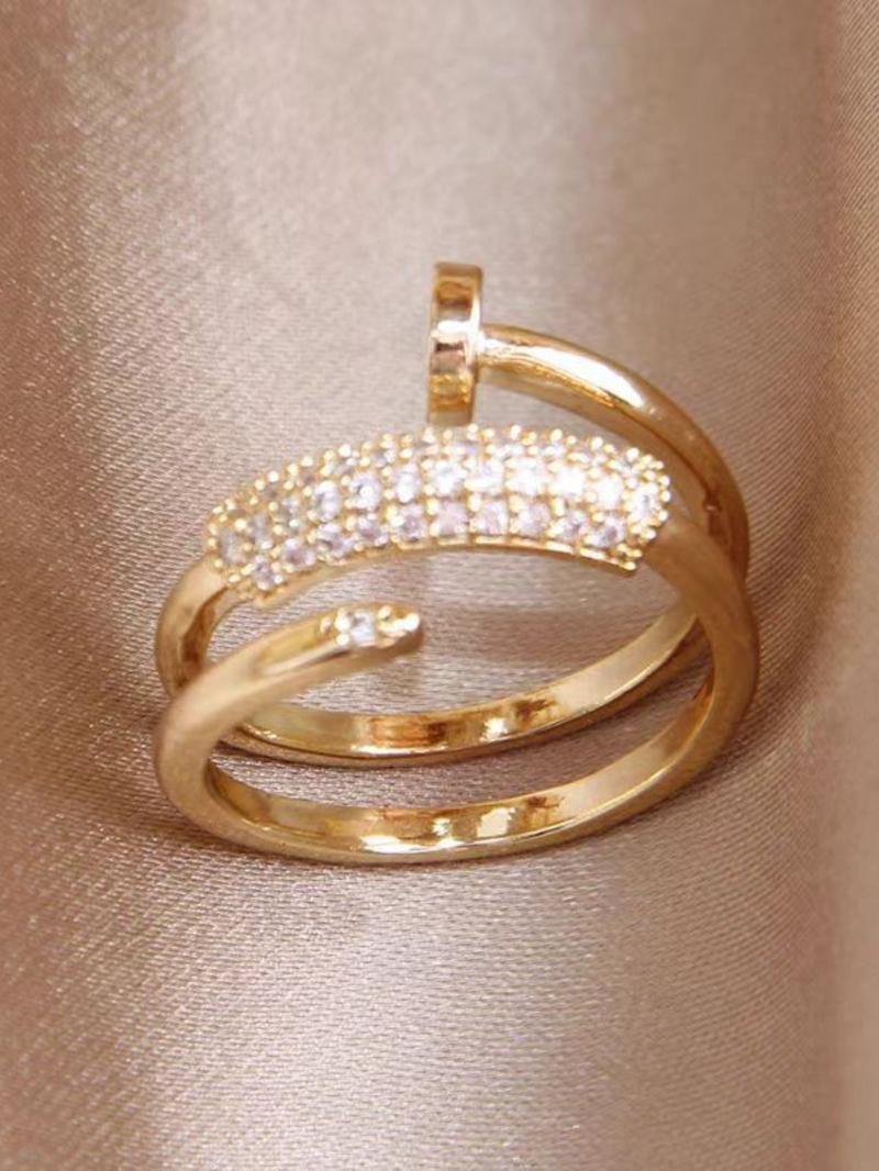 Elegant Zirconia Ring, Three-Ring Design, Solitaire Stackable Rings, Open-Style Jewelry, Daily Wear & Party Accessory, Stylish Women's Fashion Statement Piece